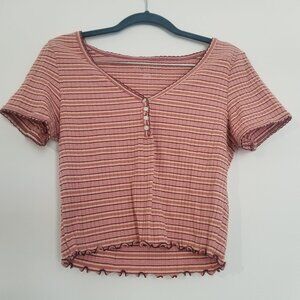 American Eagle Stripped Crop top M NWT